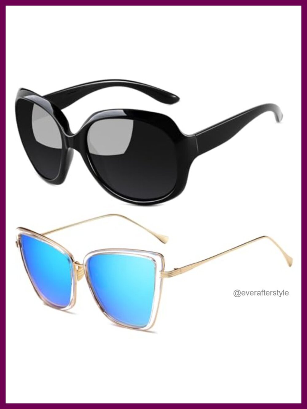 Oversized Butterfly & Cat Eye Sunglasses Bundle UV400 Polarized